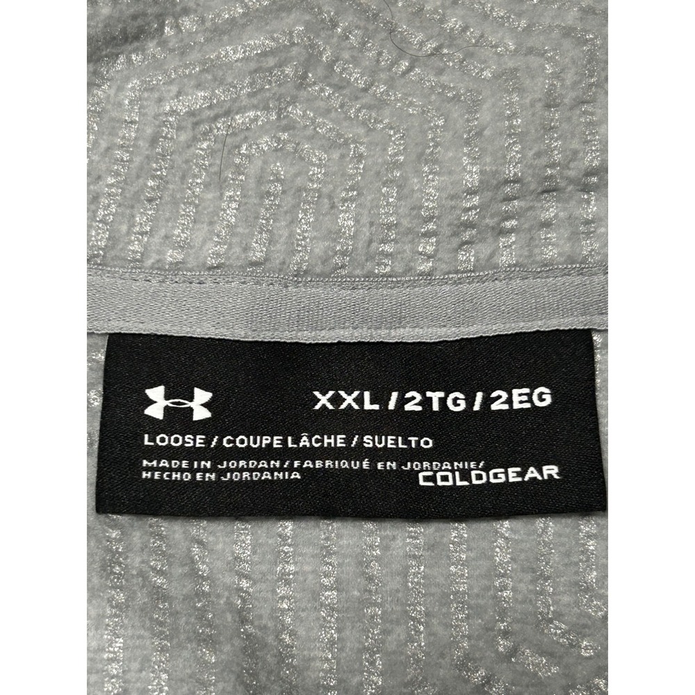 Under Armour ColdGear Mens XXL 2XL Gray 1/4 Zip Pullover Loose Fit Jacket - Picture 5 of 8